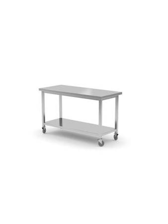 Mobile table with shelf - bolted, with dimensions. 1000x600x850 mm HENDI 815779