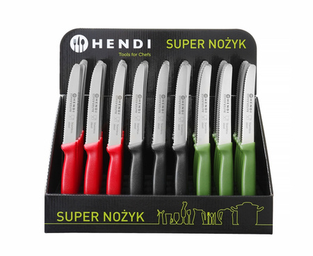 Multipurpose knife, HENDI 842129, serrated, red, (L)220mm