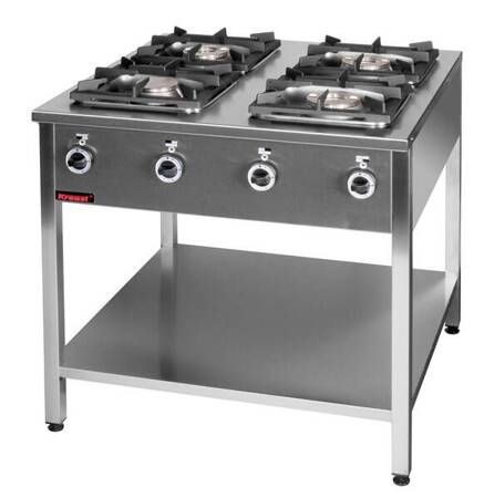 Open base 4-burner gas cooker 1x4.5kW + 1x7.5kW + 2x9.0kW 000.KG-4L Kromet