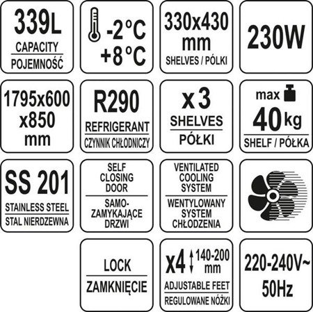 REFRIGERATED TABLE 339L 3 DOOR | YG-05258