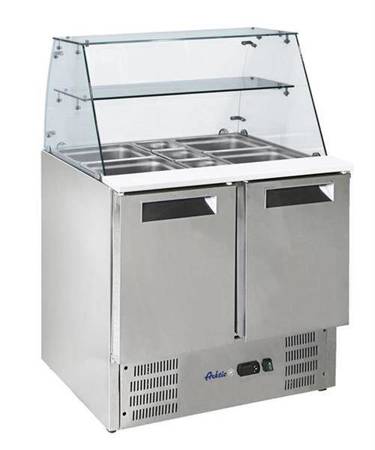 Refrigerated 2-door salad table with glass top HENDI 236185