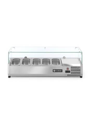 Refrigerated display cabinet 5x GN 1/4 with tempered glass display case HENDI 232903