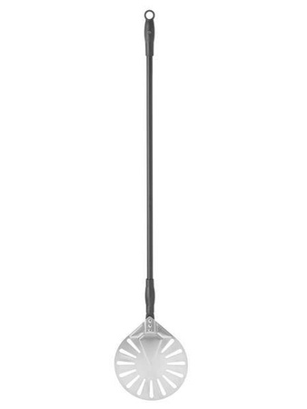 Stainless steel pizza shovel, round, perforated 230x1200 HENDI 617199