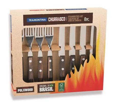 Steak/pizza cutlery set, 8pcs., gift box, Churrasco line, dark brown HENDI 29899296