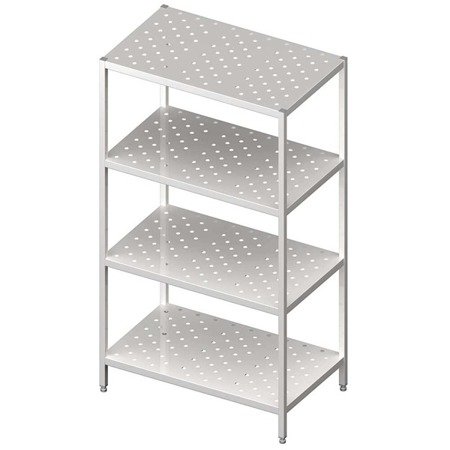 Steel storage rack, bolted, perforated shelves, 1000x500x1800 mm 610305 STALGAST