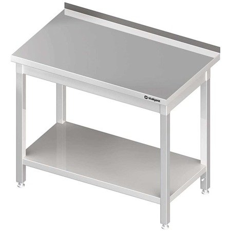 Steel table with shelf, wall-mounted, bolted, 1500x700x850 mm 611357 STALGAST