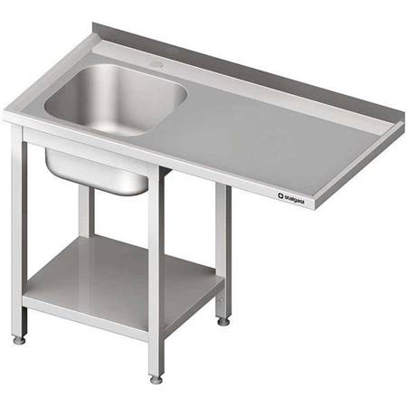 Table with 1-bowl sink.(L) and space for refrigerator or dishwasher 1200x600x900 mm bolted STALGAST MEBLE 980966120