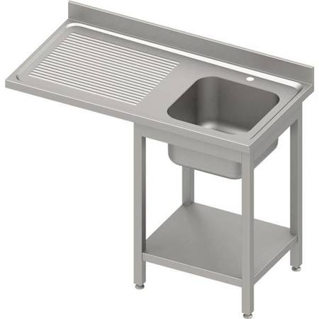 Table with 1-bowl sink.(L) and space for refrigerator or dishwasher 1700x700x900 mm bolted, pressed top,canned edge 100x15x10 STALGAST MEBLE 984907170