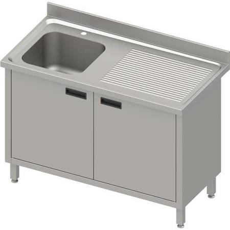 Table with 1-bowl sink.(L),hinged door 1000x600x850 mm, pressed top,canned edge 100x15x10 STALGAST MEBLE 984506100