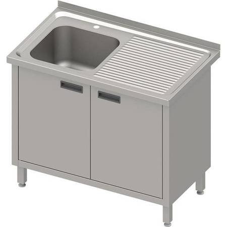 Table with 1-bowl sink.(L),hinged door 1400x600x850 mm, pressed top STALGAST MEBLE 983876140