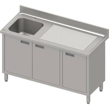 Table with 1-bowl sink.(L),hinged door 1400x600x850 mm, pressed top,canned edge 100x15x10 STALGAST MEBLE 984506140