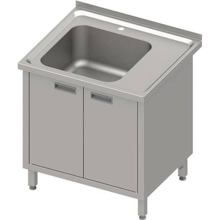 Table with 1-bowl sink.(L),hinged door 800x600x850 mm, pressed top STALGAST MEBLE 983876080