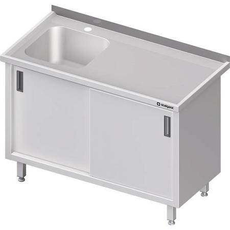 Table with 1-bowl sink.(L),sliding door 1100x600x850 mm STALGAST MEBLE 980756110