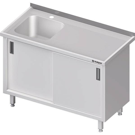 Table with 1-bowl sink.(L),sliding door 1400x600x850 mm STALGAST MEBLE 980756140