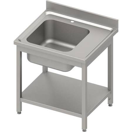 Table with 1-bowl sink.(L),with shelf 800x700x850 mm bolted, pressed top, canned edge 100x15x10 STALGAST MEBLE 984477080