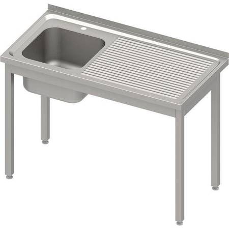 Table with 1-bowl sink.(L),without shelf 1100x600x850 mm bolted, pressed top STALGAST MEBLE 983836110