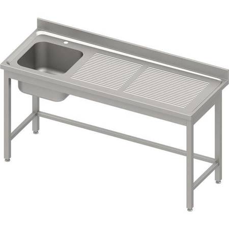 Table with 1-bowl sink.(L),without shelf 1500x600x850 mm, pressed top, canned edge 100x15x10 STALGAST MEBLE 984446150