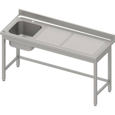 Table with 1-bowl sink.(L),without shelf 1800x600x850 mm, pressed top, canned edge 100x15x10 STALGAST MEBLE 984446180