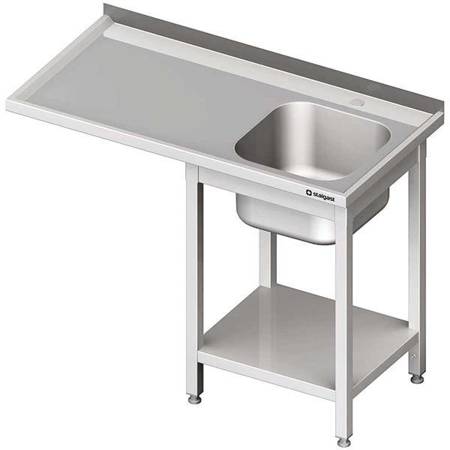 Table with 1-bowl sink.(P) and space for refrigerator or dishwasher 1300x600x900 mm bolted STALGAST MEBLE 980956130