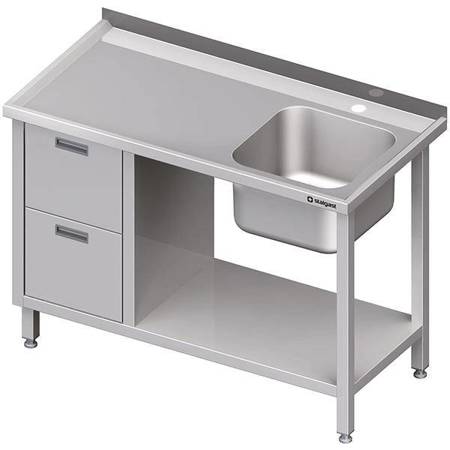 Table with 1-bowl sink.(P), with a block of two drawers and a shelf 1000x700x850 mm STALGAST MEBLE 980997100