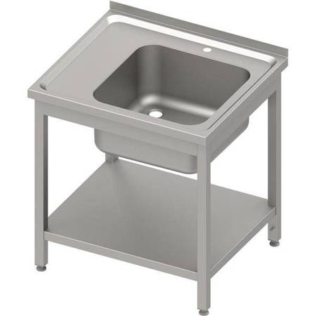 Table with 1-bowl sink.(P),with shelf 800x700x850 mm welded, pressed top STALGAST MEBLE 983147080S