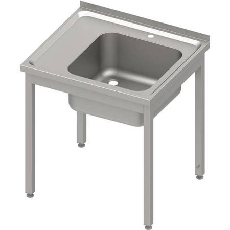 Table with 1-bowl sink.(P),without shelf 800x700x850 mm bolted, pressed top STALGAST MEBLE 983817080