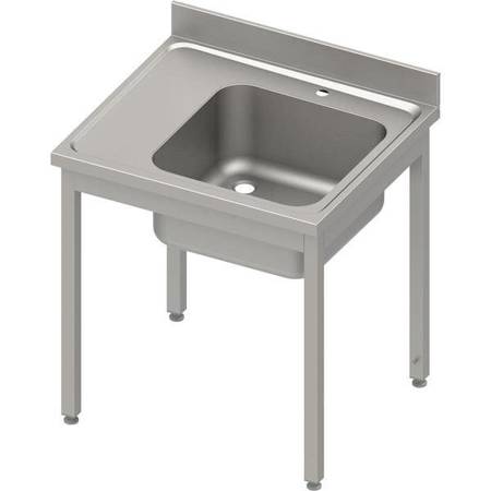 Table with 1-bowl sink.(P),without shelf 800x700x850 mm bolted, pressed top, canned edge 100x15x10 STALGAST MEBLE 984417080