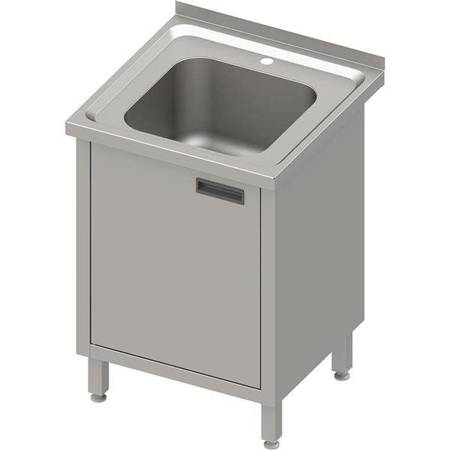 Table with 1-bowl sink., hinged door 600x700x850 mm, pressed top STALGAST MEBLE 983857060