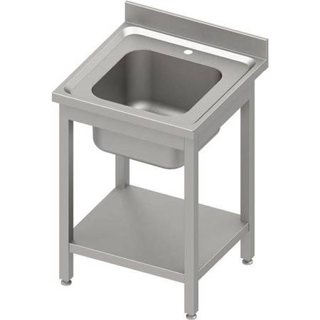 Table with 1-bowl sink.with shelf 600x600x850 mm welded, pressed top, canned edge 100x15x10 STALGAST MEBLE 984456060S