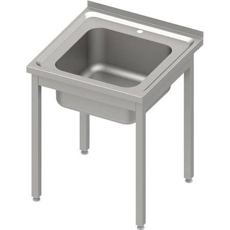 Table with 1-bowl sink.without shelf 600x600x850 mm welded, pressed top STALGAST MEBLE 983806060S