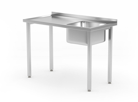 Table with 1-bowl sink without shelf Budget Line - bolted 1000x600x(H)850 | HENDI 816783