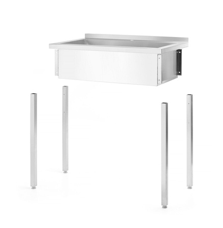 Table with 1-chamber pool without bezel Budget Line - bolted 800x600x(H)850 | HENDI 811009