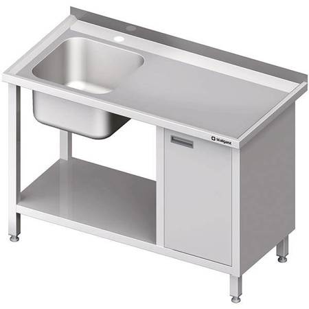 Table with 1-component sink.(L), with cabinet and shelf 1200x600x850 mm STALGAST MEBLE 980986120