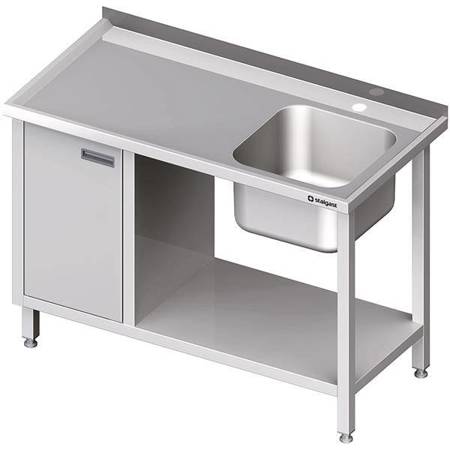 Table with 1-component sink.(P), with cabinet and shelf 1000x700x850 mm STALGAST MEBLE 980977100