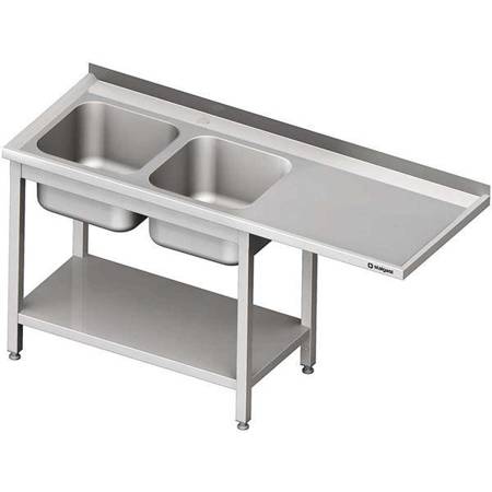 Table with 2 compartment sink.(L) and space for a refrigerator or dishwasher 2000x600x900 mm STALGAST MEBLE 981046200