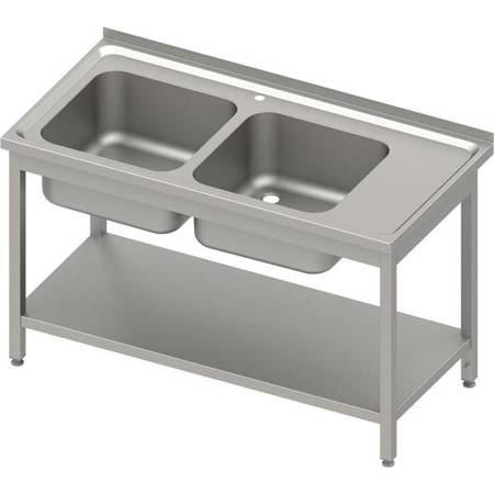 Table with 2 compartment sink.(L),with shelf 1200x600x850 mm welded, pressed top STALGAST MEBLE 983176120S