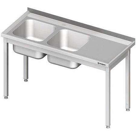 Table with 2 compartment sink.(L),without shelf 1100x600x850 mm bolted STALGAST MEBLE 980796110