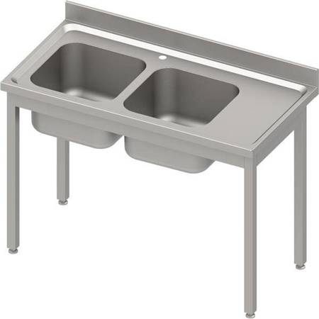 Table with 2 compartment sink.(L),without shelf 1100x600x850 mm bolted, pressed top, canned edge 100x15x10 STALGAST MEBLE 984566110