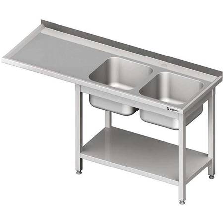 Table with 2 compartment sink.(P) and space for a refrigerator or dishwasher 1600x600x900 mm STALGAST MEBLE 981036160