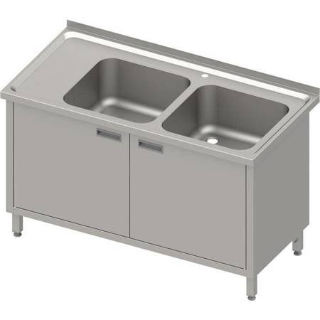 Table with 2 compartment sink.(P),swing door 1200x700x850 mm, pressed top STALGAST MEBLE 983977120