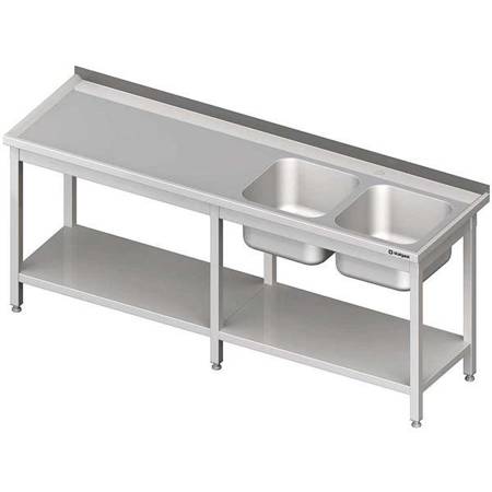 Table with 2 compartment sink.(P),with shelf 2100x700x850 mm STALGAST MEBLE 980837210