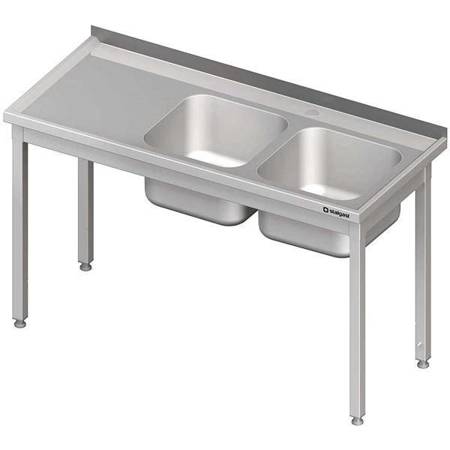 Table with 2 compartment sink.(P),without shelf 1100x600x850 mm welded STALGAST MEBLE 980776110S