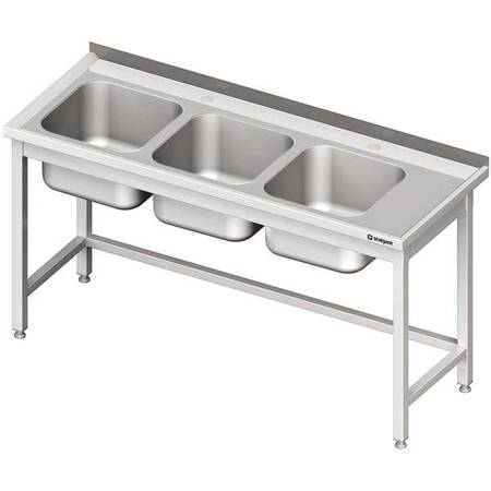 Table with 3 compartment sink.(L),without shelf 1500x600x850 mm STALGAST MEBLE 981126150