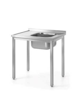 Table with one right-hand sink - bolted, with dimensions. 1000x600x(H)850 m HENDI 811573