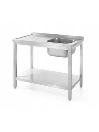 Table with one sink with shelf, right-handed - bolted, with dimensions.1000x600x(H HENDI 811870