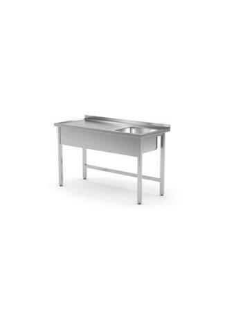 Table with sink without shelf - right side compartment - welded, o wy HENDI 815380