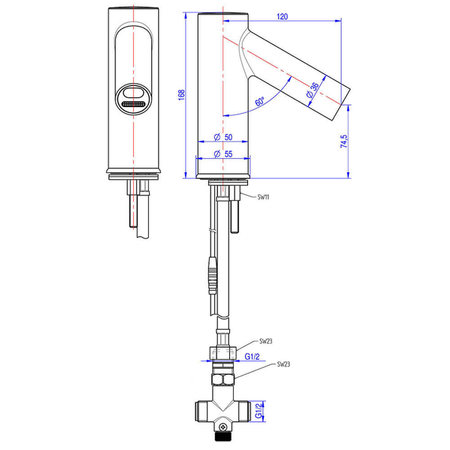 Touchless faucet with infrared sensor STALGAST 651116