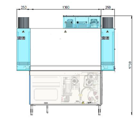 Tunnel garbage can dishwasher 220L/R