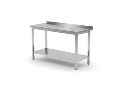 Wall-mounted work table with shelf - bolted, with dimensions. 1400x700x850 m HENDI 812747