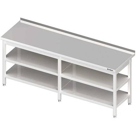 Wall table with 2 shelves 2400x700x850 mm welded STALGAST MEBLE 980077240